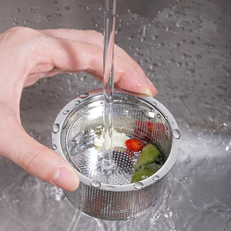 1 Pc Deepen Kitchen Sink Strainer with Handle 304 Stainless Steel Anti Blocking Dishwasher Basin Floor Drain Sewer Hair Filter