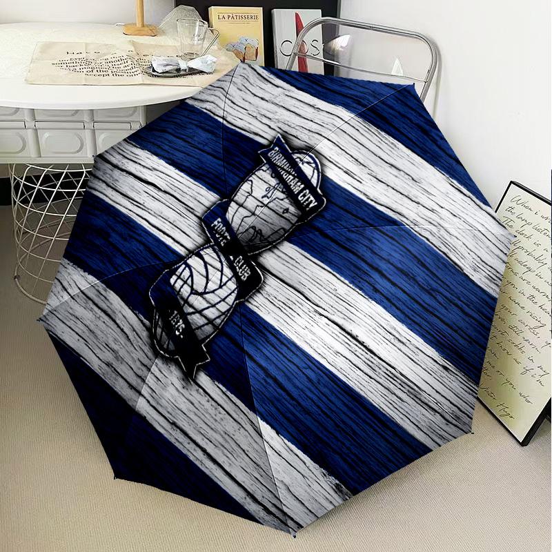 Parapluie Pliant Automatique Birmingham Football Club - Parapluie de Voyage à 8 Baleines avec Ouverture/Fermeture Automatique et Cadeaux Portables pour les vacances ou les anniversaires