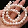 1String, White Near Round Pearl 9-10mm, Fashion Women Natural Freshwater Pearl Beads for Jewelry Making DIY Crafts, Luxury Bulk Gifts 36cm