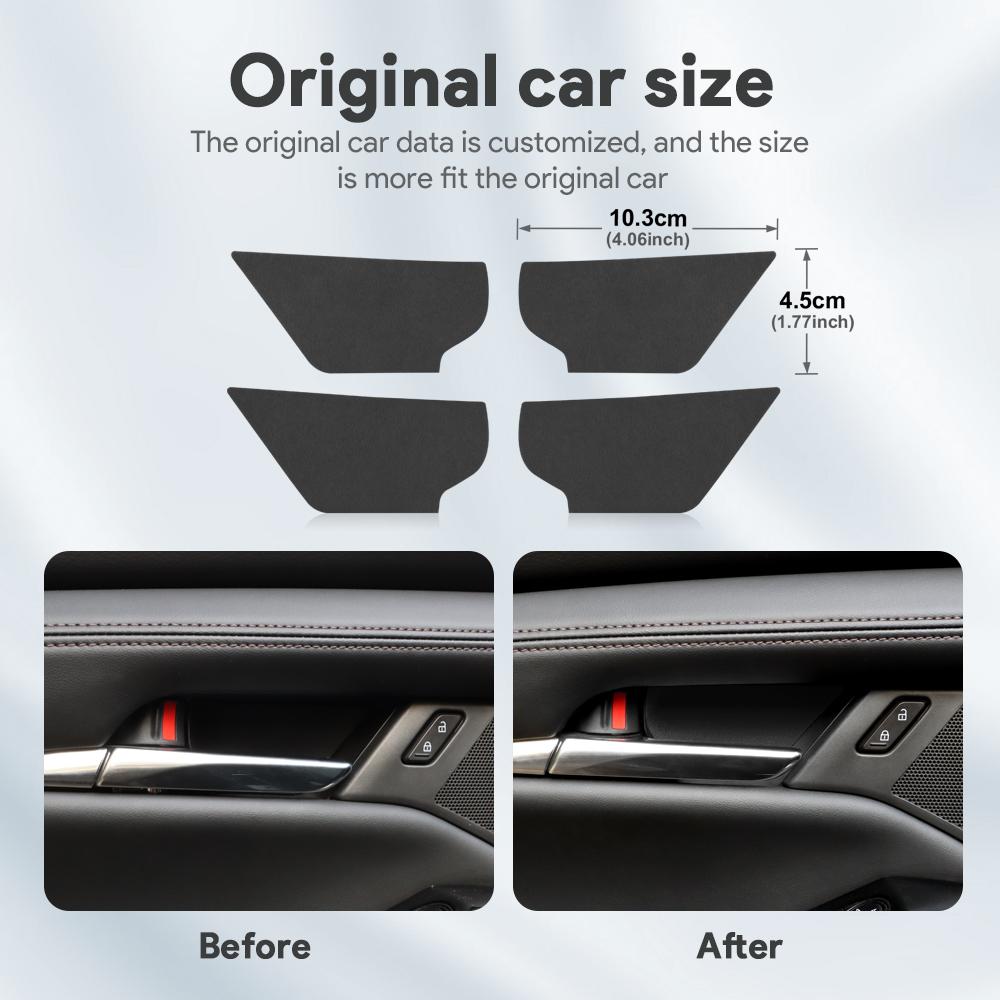 4PCS Top Suede Trim LHD RHD Sticker For Mazda 3 Axela BP CX30 CX-30 2019 2020 2025 2025 2025 2025 2025 Car Inner Door Bowl Panel