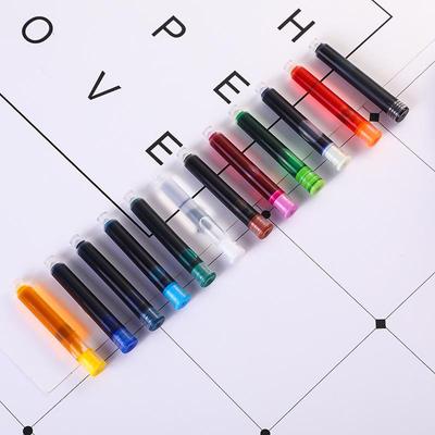 Universal Fountain Pen Ink Cartridges - 3.4mm Large Diameter, Colored Ink for Primary School, Replacement Pack