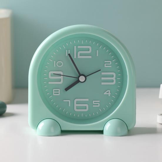 Bedside Alarm Clock Compact Mini Size Silent Operation Battery Powered Illuminated Display Decorative Table Clock