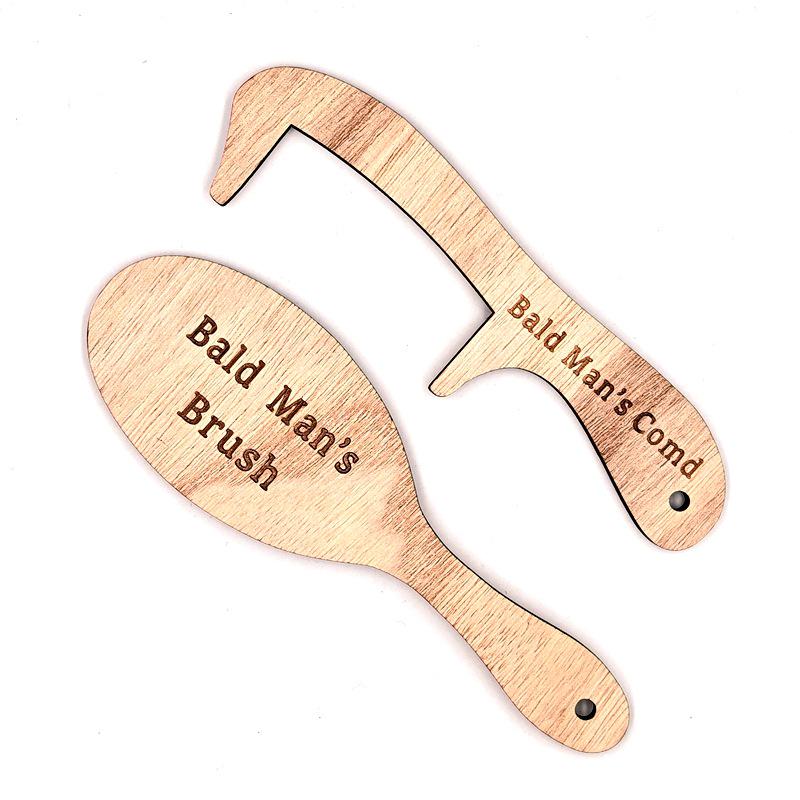 Bald Men's Wooden Comb: Novelty Gift Handicraft
