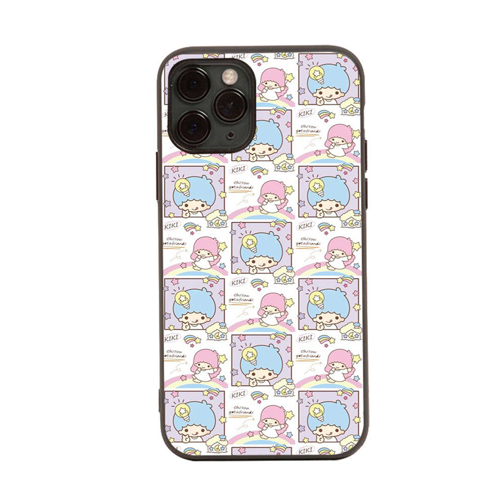 Case for iPhone 16 15 Plus 14 13 12 11 Pro 8 7 6S 6 SE 5S X XR XS Max Realme C30 C33 C31 9I Black Sofe Cover LI29 Little Twin Stars