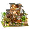 Forest hut handmade assembly miniature house model antique style attic small courtyard wooden assembly decorative ornaments