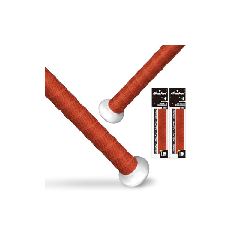 

ALIEN PROS Стрічка для ручки бити для бейсболу, 1,1 мм, попередньо нарізана та професійної якості стрічка для бити, обгорніть свою биту для епічних хоум-ранів (2-пакет) - Замініть свій старий