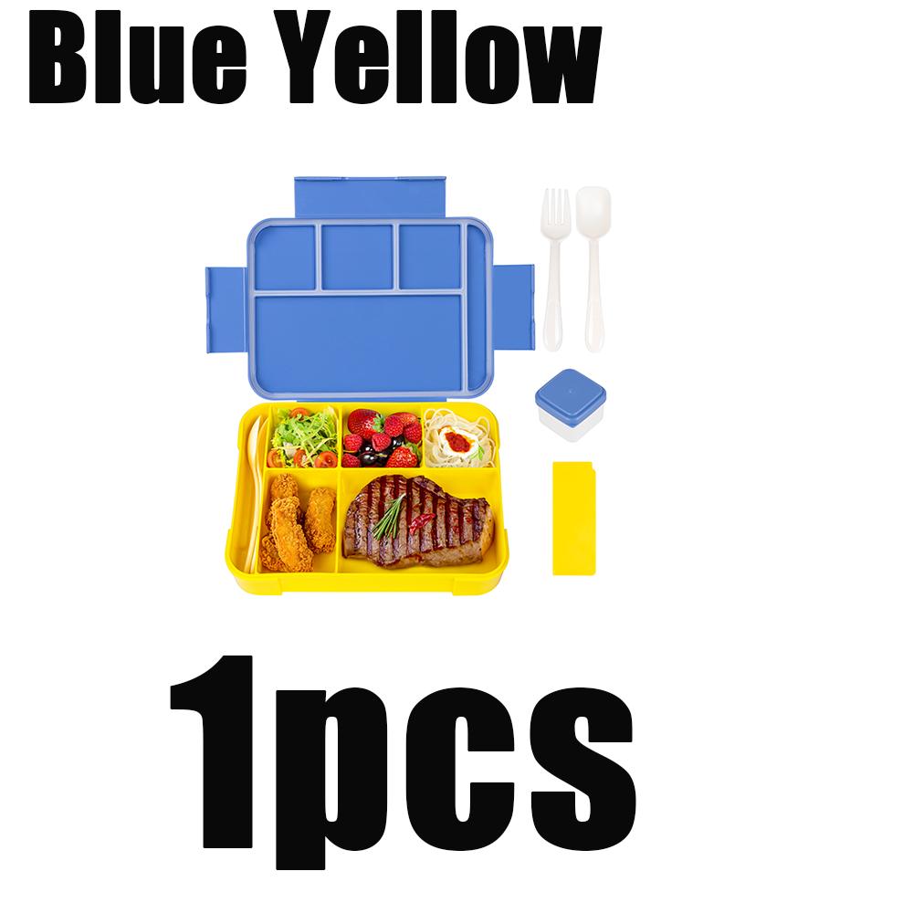 1 szt. Uroczy Wzór Dziecięcy Lunchbox Przenośny Dzielony Szczelny Pojemnik na Żywność Bento Box Do Szkoły Biura Podgrzewanie w Kuchence Mikrofalowej