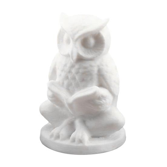 

Meditation Owl Figurine 3D Printed Cute Reading Owl Statue Novelty Zen Yoga Animal Sculpture for Office Desktop Shelf Decor белый