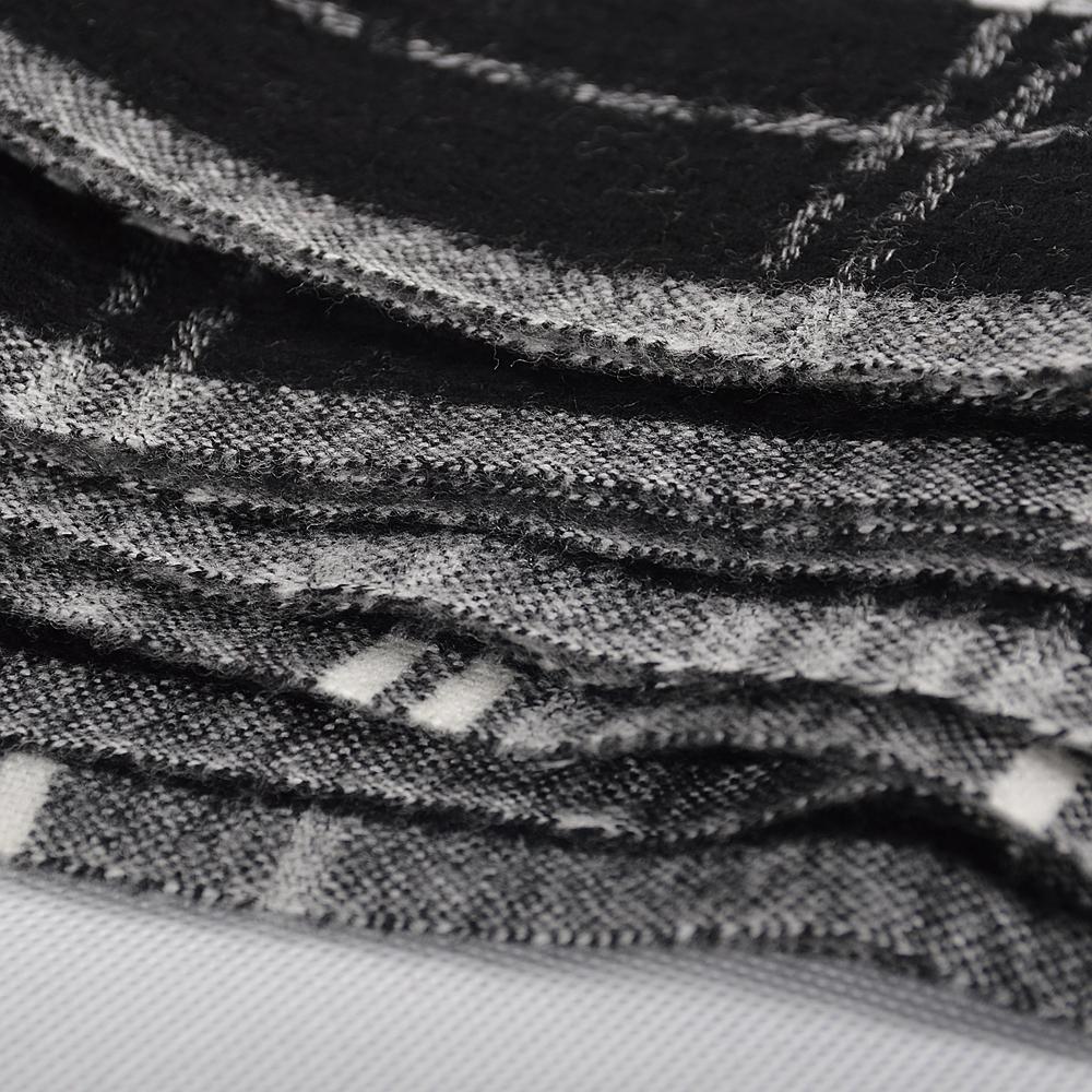 Black White Plaid 100% Wool Scarves Pashmina Thicken Women Winter Soft Long Scarves Shawls Fashion Short Tassel Warm Neck Scarf