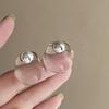 Transparent Geometric Earrings Made Resin Metal Combined Fashionable Luxurious Trendy Design Earrings Women's Parties Jewelry