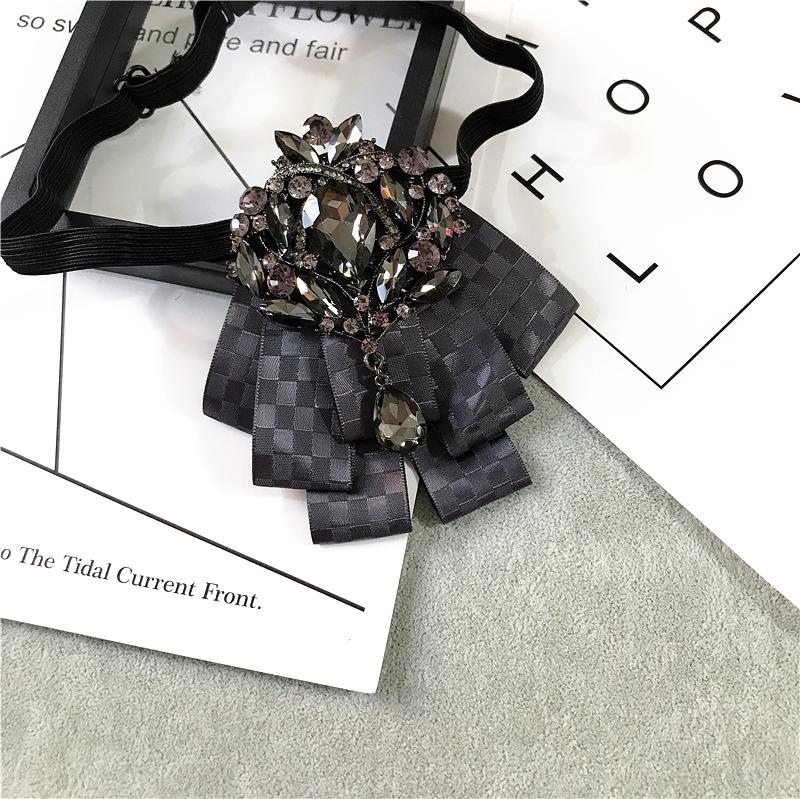 Korean Version of Bow Tie Female College Style Japanese Free-play Female Collar Flower Diamond Jewelry Shirt Accessories Male Bo