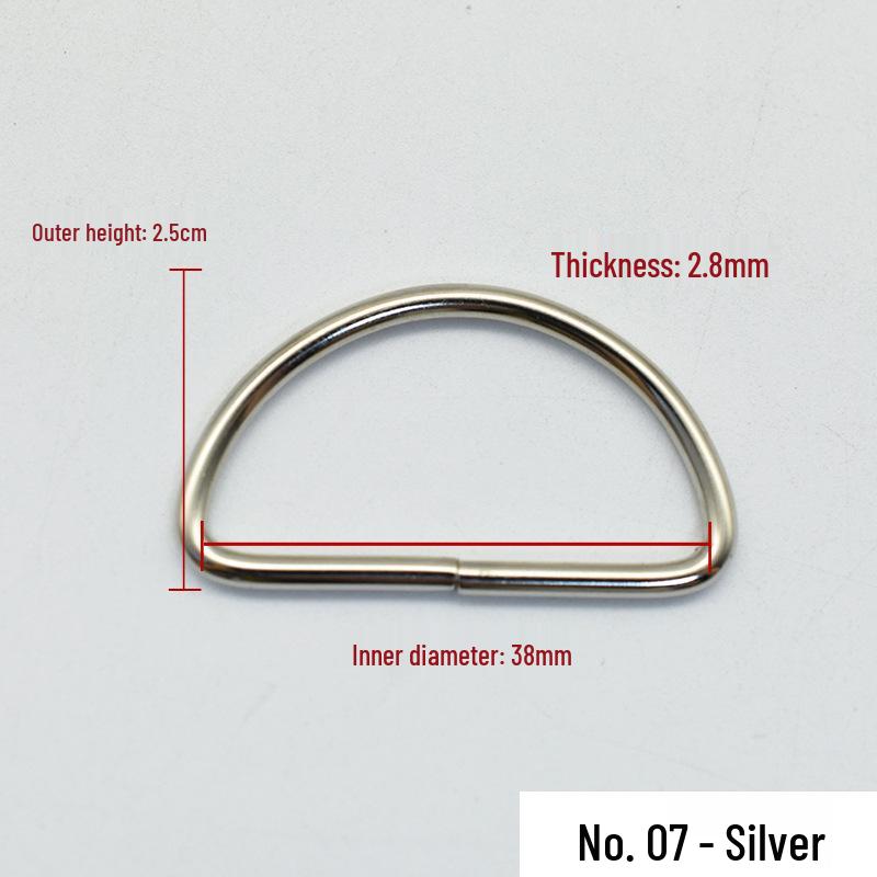 Högkvalitativa Metall D-rings Väskaccessoarer: Guld & Silver Förtjockad Kedjelänksspänne