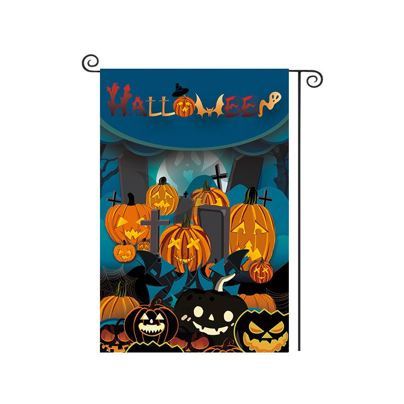 Cross-Border Happy Halloween Ghost Garden Flag with Pumpkin and Cartoon Design