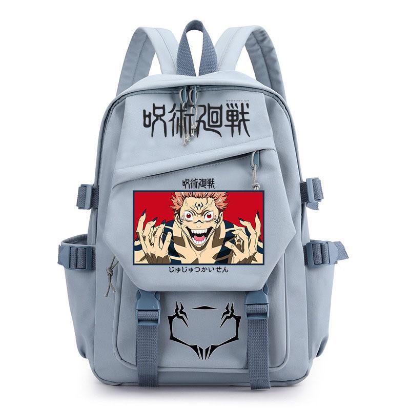Anime Jujutsu Kaisen Iskolatáska Gyerekeknek Tinédzsereknek Diákoknak Nylon Kétvállú Táska USB Porttal Párnázott Pántokkal