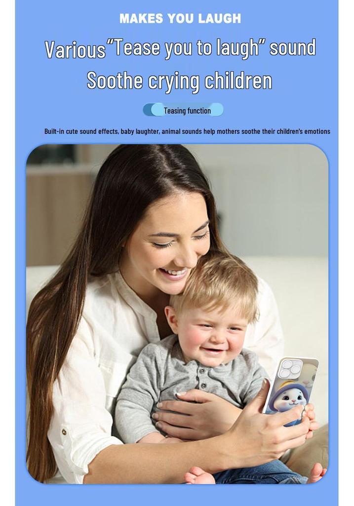 Multifunctional Kids' Early Learning Phone with Lights, Sound, Stories, and Music
