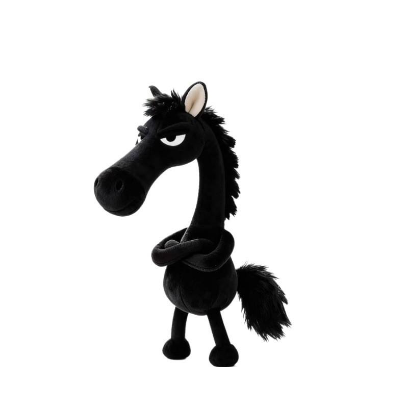 &Hot Black Horse Keychain Plush Plaything Backpack Pendant Decoration Year Of The Horse Plush Plaything Latest Year'S Gifts For Young Boys And Girls