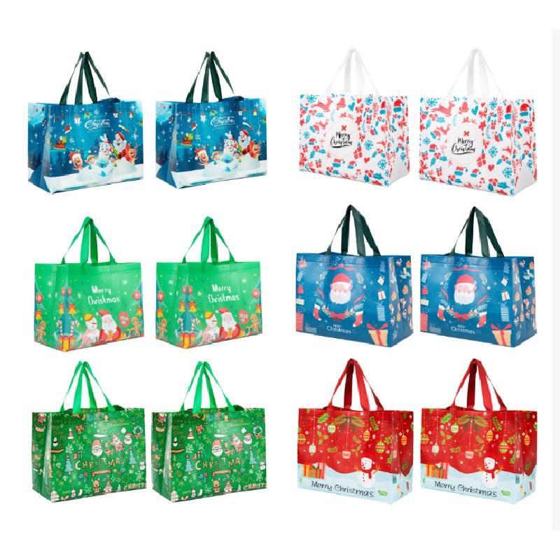 Christmas Santa Claus Snowman Gift Bags Storage Present Decorative Bag Handbag