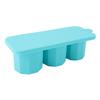 Tumbler Ice Mold Easy Fill Silicone 3 Cavity Hollow Cylinder Ice Ring for Whiskey Cold Drink Lake Blue