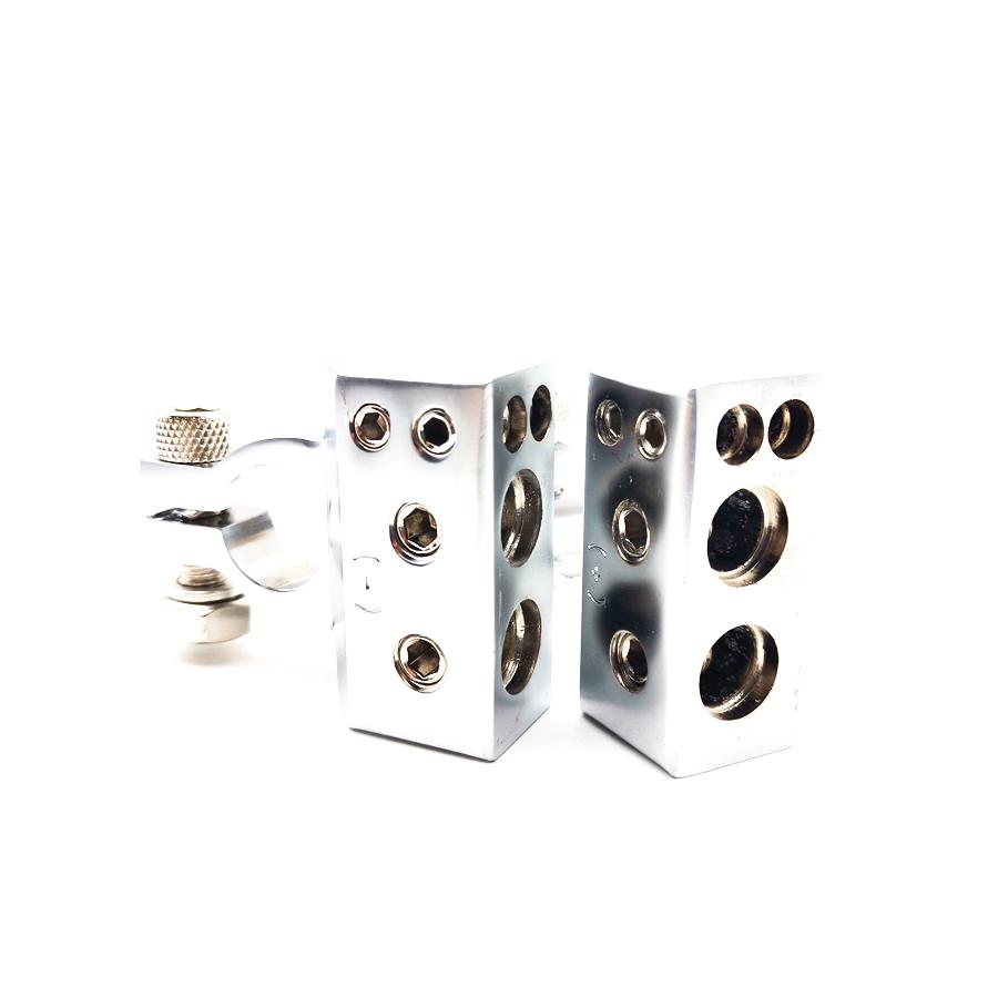 2pcs (- and +) 12V Car Battery Terminal Clamp Copper Alloy Connector With Cover