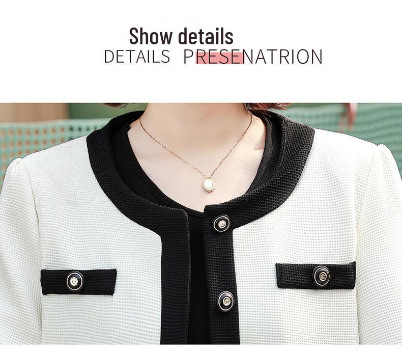 2025 Little Fragrance Style Spring-Autumn Two-Piece Set for Middle-Aged Women