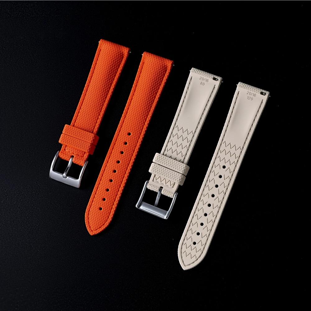 Sailcloth Fkm Watch Strap 18/19/20/21/22/23/24MM Fluororubber Watchband Quick Release Waterproof Sport Watch Band for Men