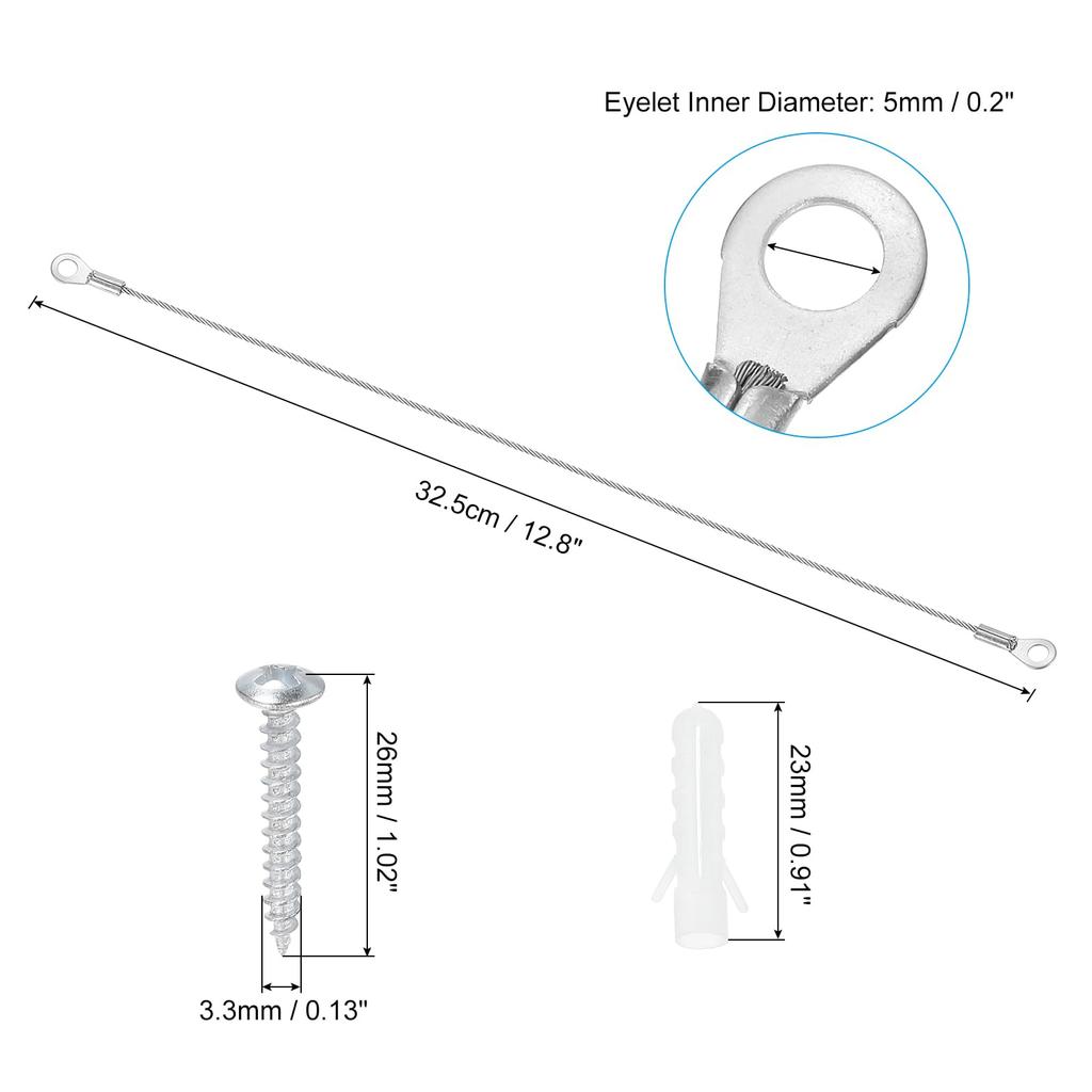 PATIKIL Linka Zabezpieczająca z Drutu Stalowego z Oczkami Śrubowymi, Stal Nierdzewna, Zabezpieczenie przed Upadkiem, Zawieszenie, Scena