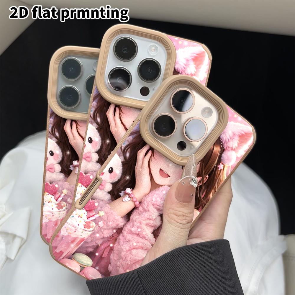 Phone Case: 2D Flat Lambskin Suitable for iPhone 18 17 16 15 14 13Pro, Anime Girl, Christmas and Halloween Gifts