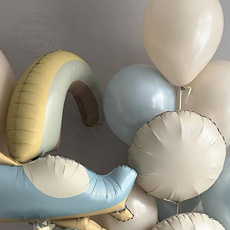 Cute matte matte car airplane rainbow aluminum film balloon set for children's birthday party decoration and accessories