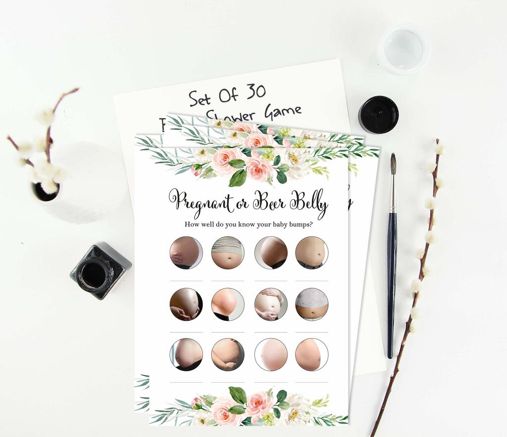 Inkdotpot Pregnant Or Beer Belly Game Baby Shower Game Cards Party Supplies Activity Cards Baby Shower Gender Neutral Games Its A Boy Or