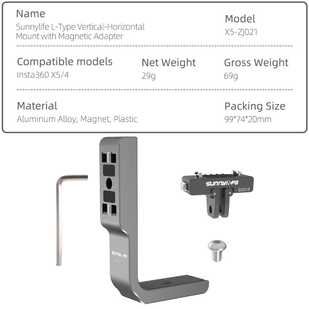 L-Shaped Extension Holder Bracket Base for Insta360 X5/X4 Action Camera Accessories