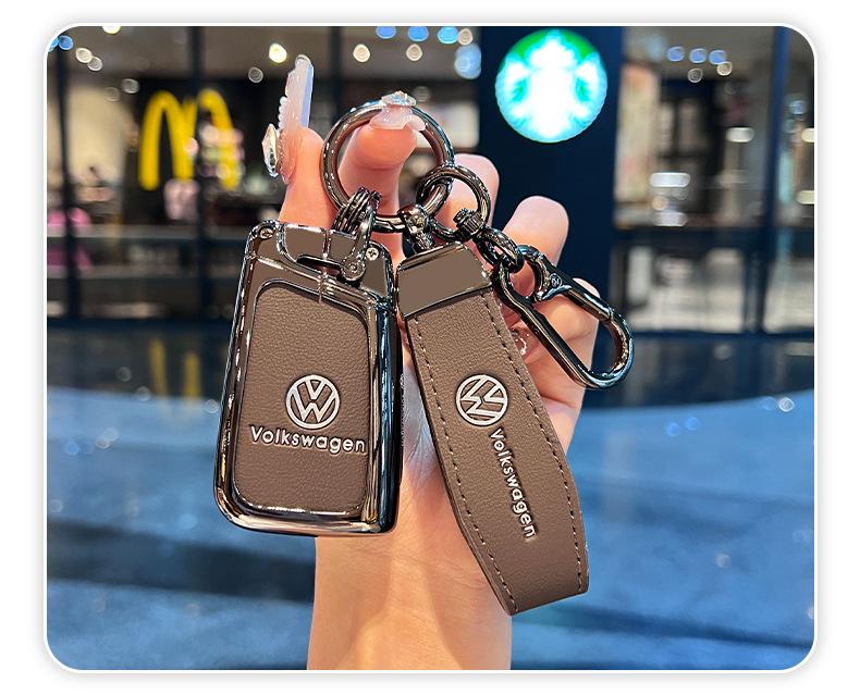 Etui na kluczyk Volkswagen do Teramont, ID3, Tayron, ID4, Golf 8, Lamando - Metalowa i skórzana obudowa.