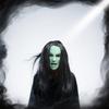 Halloween Hexenmaske: Klassisches Böses Geisterkostüm mit schwarzen Haaren