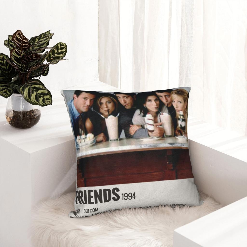 Friends Poster Pillowcase Printing Polyester Cushion Cover Decorations Tv Show Pillow Case Cover Home Zipper 45X45Cm