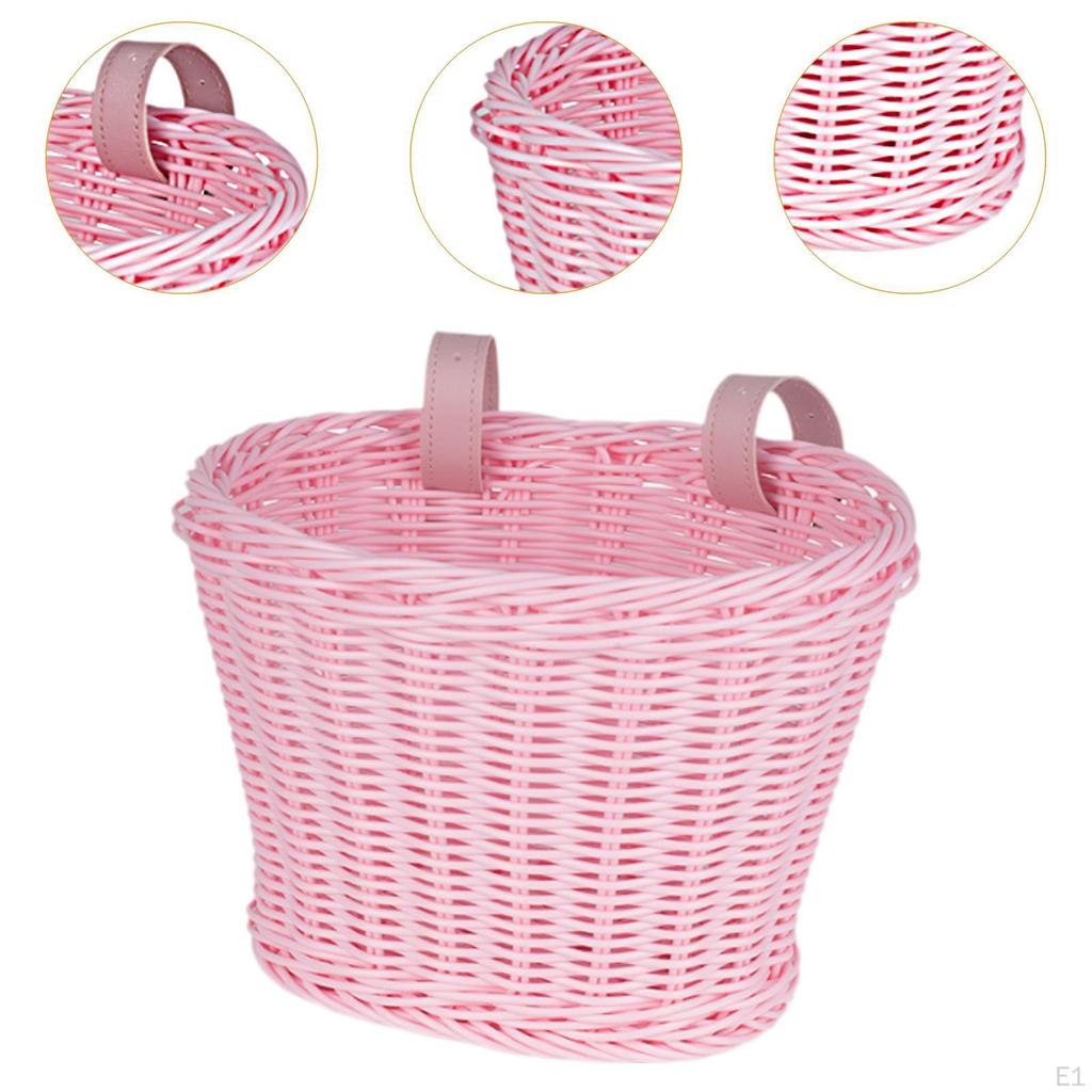 Children's Bicycle Basket for Front Handlebar with Adjustable Straps Outdoor Use
