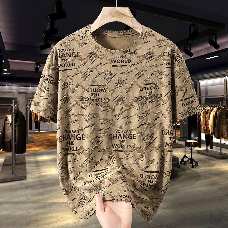 Camiseta Oversized Tamanho Grande 5XL-12XL para Homens Tops de Verão Casual Manga Curta Verão Roupas Masculinas