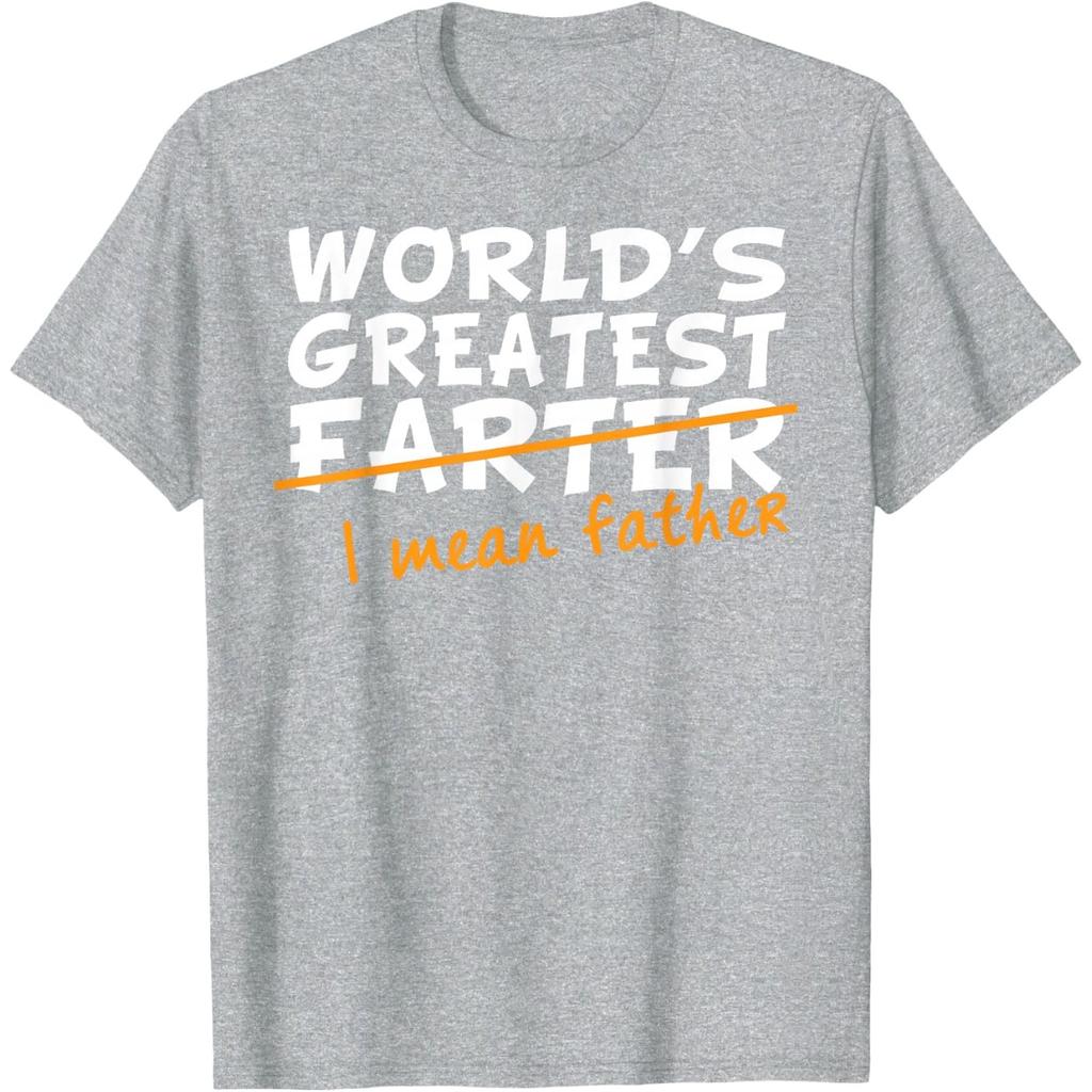 World's Greatest Farter I Mean Father Funny Graphic Cotton T-Shirt Casual Tee for Unisex