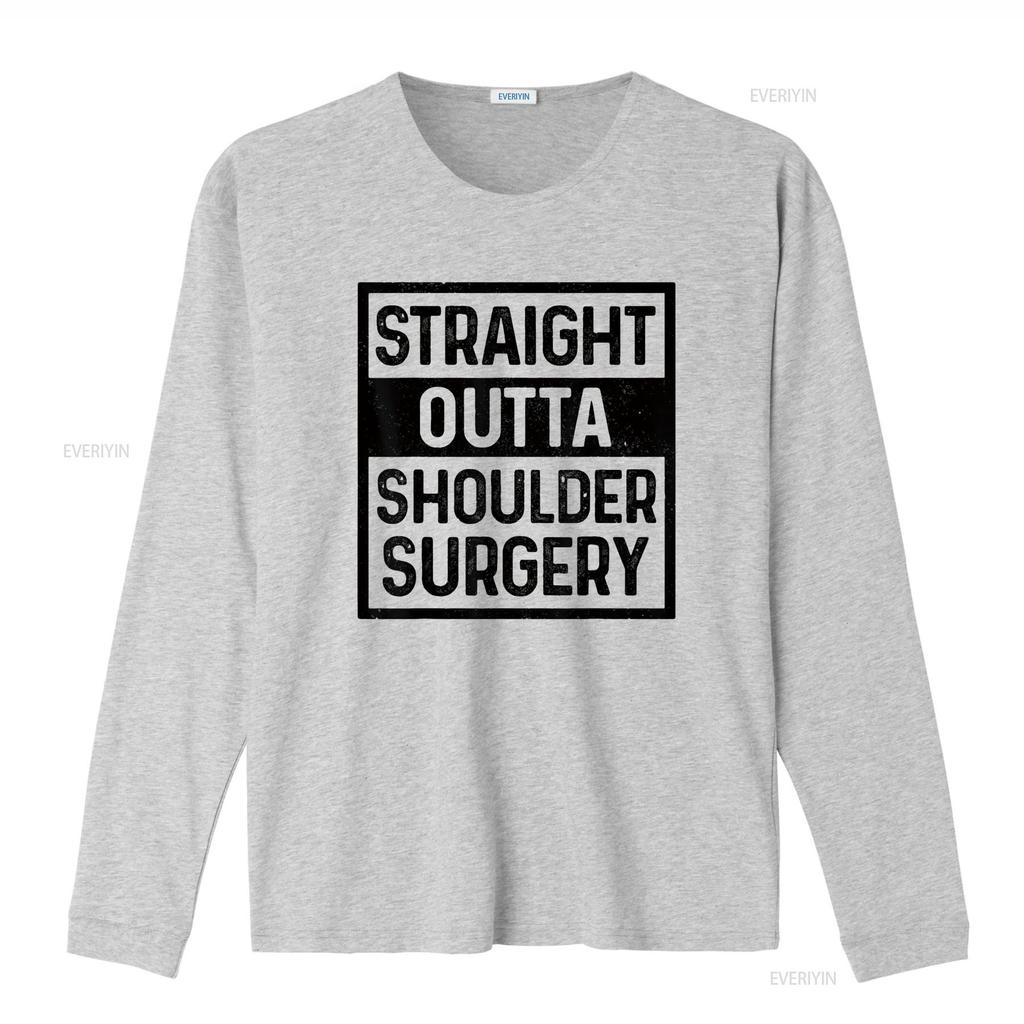 Womens Straight Outta Shoulder Surgery Joint Replacement Recovery T Shirt Black vintage Washed Slightly homme fashion