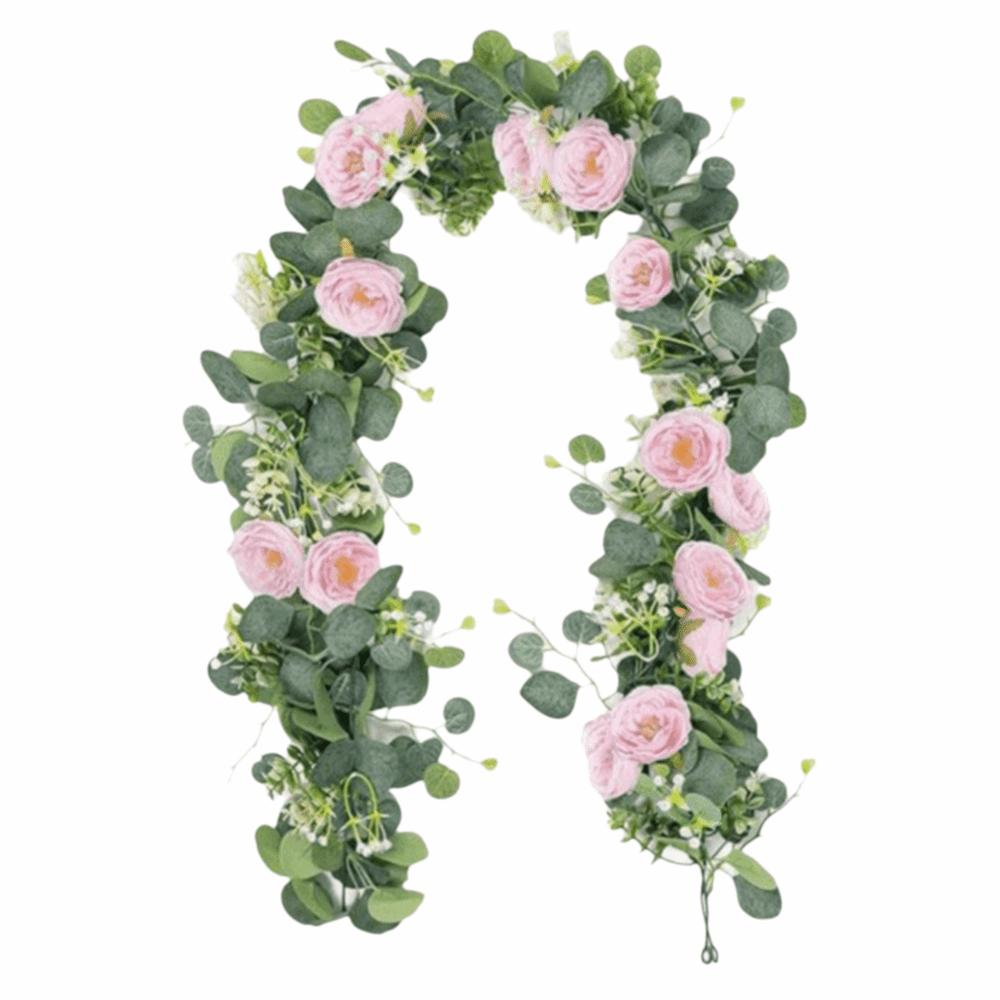 Plastic Dressing Flower Garland Artificial Flower Fake Vine Plants Greenery Garland  Home Ornaments розовый