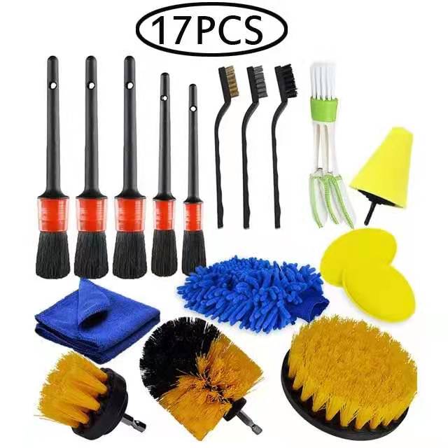 Car Detailig Brushes Set Drill Brush Attachment Set Heavy Duty Power Scrubber Brushes for Bathroom Kitchen Auto Cleaing Supplies