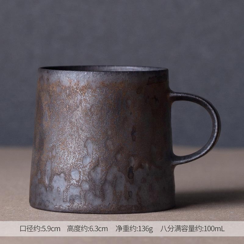 Ceramic Coffee Cup Japanese Style Cup and Saucer Set Creative Gilt Retro Mug Tea Cup Small Tray Household Water Cup with Saucer