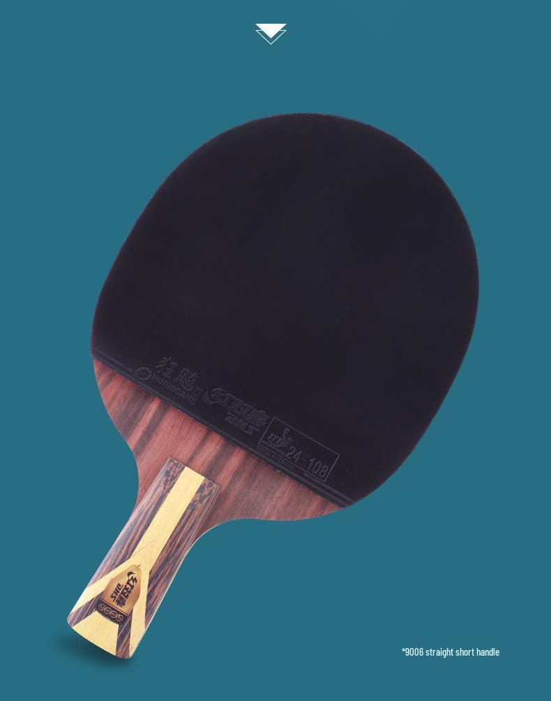 Rachetă de tenis de masă profesională Double Happiness 9 stele H9002 Mâner penă / Drept H9006, Cauciuc inversat pe ambele părți
