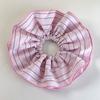 Pink Stripes Ruffles Hair Scrunchies Headbands for Women Girls Sweet Romance Hair Rope Tie Horsetail Rubber Band Headdress