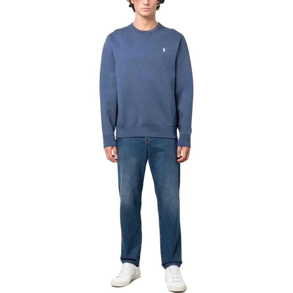 Polo Ralph Lauren FW23 Solid Color Embroidered Crew Neck Long Sleeve Sweatshirt Men sweatshirt Blue 710881519-012