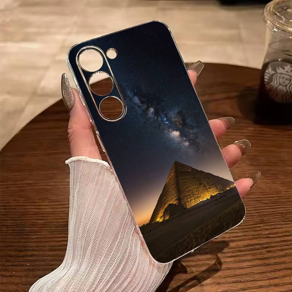The E-Egyptian -P-Pyramids Clear Phone Case for Samsung Galaxy A71, A70, A52, A51, A40, A30