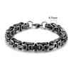 Mens vintage 5-10mm Stainless Steel Byzantine Curb Cuban Link Chain Bracelets for Men Unisex HIp-HOP Wrist Jewelry Gifts