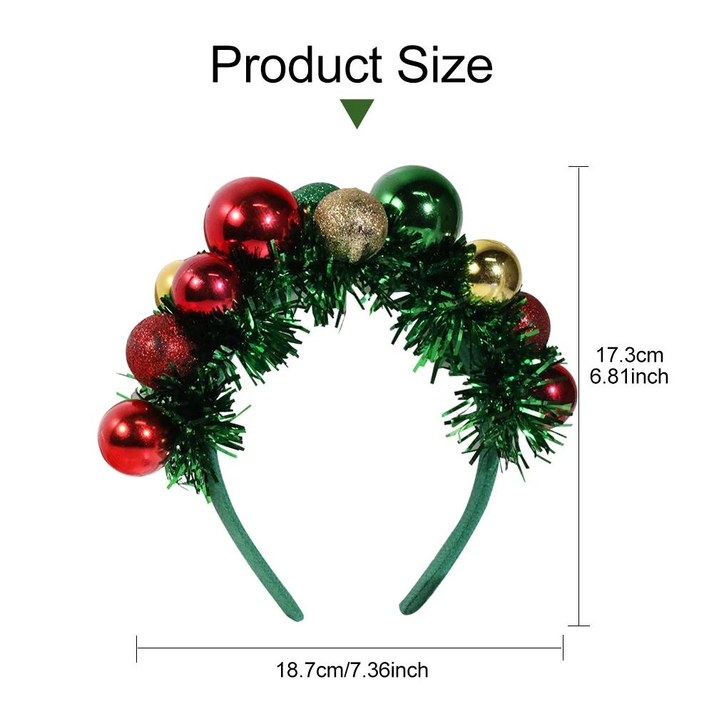 Cerchietto Natalizio Donna Rosso E Verde | Fascia Con Nodo Scozzese E Strass Di Cristallo | Accessori Capelli Invernali Con Ciondoli Babbo Natale