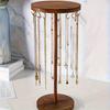 Jewelry Tower Rustic Wooden Jewelry Display Rack Oval Tabletop Necklace Pendant Bracelet Organizer Multifunctional Home Kitchen Accessory