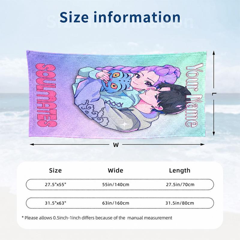 Kpop Demon Hunters Custom Name Beach Towels Also Serve As Bath Towels Summer Essential a Musthave for the Outdoors the Beach and the Pool