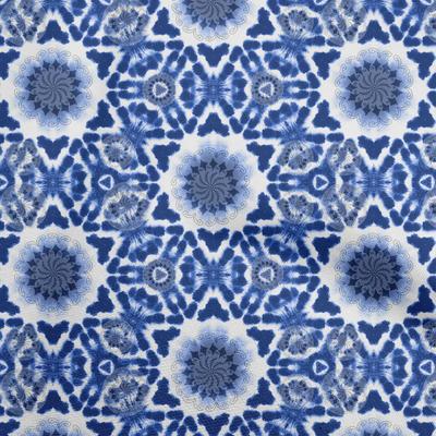 Cotton Flex Dark Blue Fabric Asian Tie And Dye Quilting Supplies Print Sewing Fabric By The Yard 40 Inch