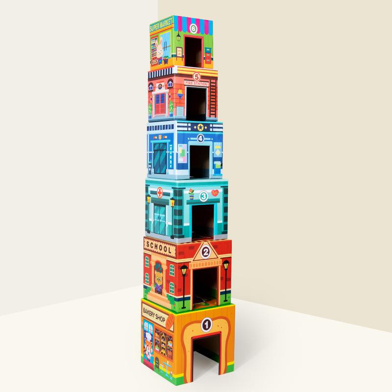 Children's City Street Scene Building Blocks: Early Education Sorting and Stacking Toys